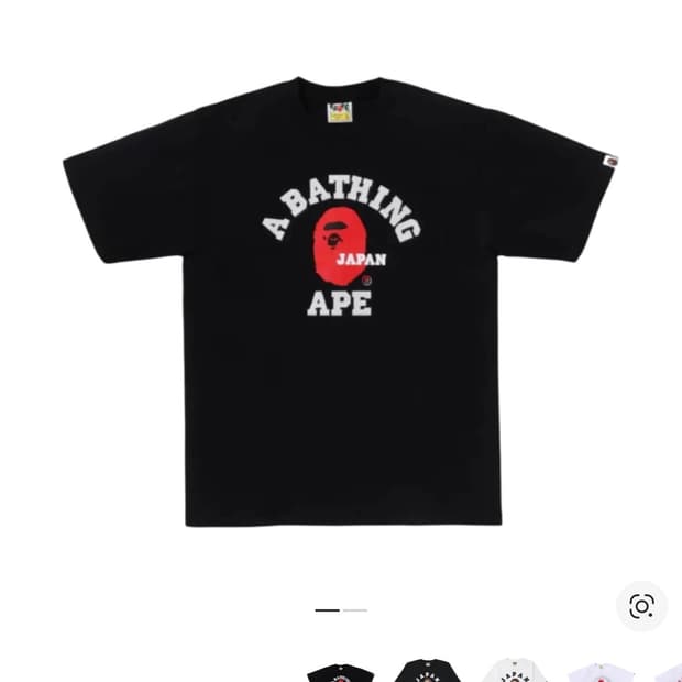 베이프 재팬 컬리지 티셔츠 블랙 BAPE Japan College T-S