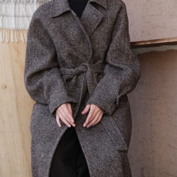 포저 헤링본 롱코트