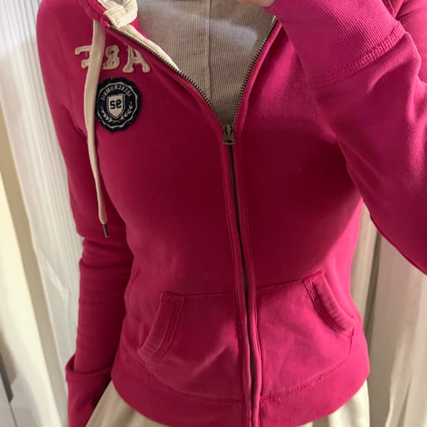 아베크롬비 핑크 후드집업 s