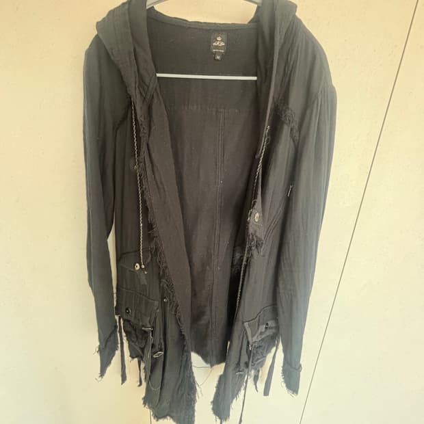 세멘틱디자인 후드 포켓 롱가디건