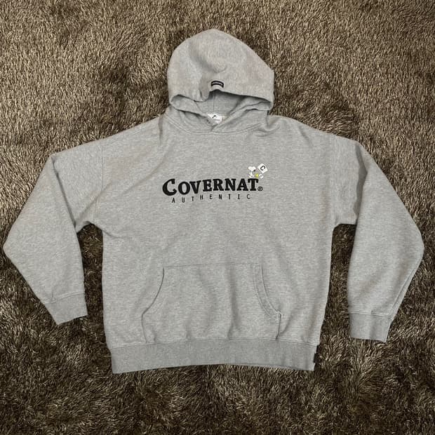 커버낫 Covernat 그레이 스누피 어센틱 로고 후드티 95