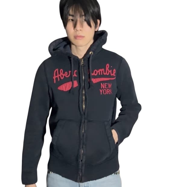 빈티지 y2K 아베크롬비 디스트레스드 후드 집업 M