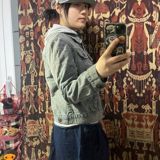 흑청 워싱 프릴 자켓