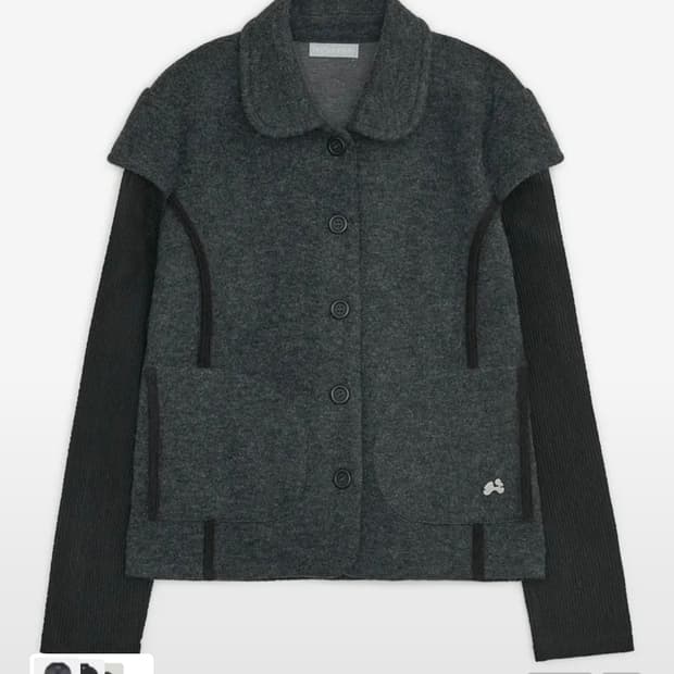 허그유어스킨 라운드 카라 니트 자켓 (차콜)