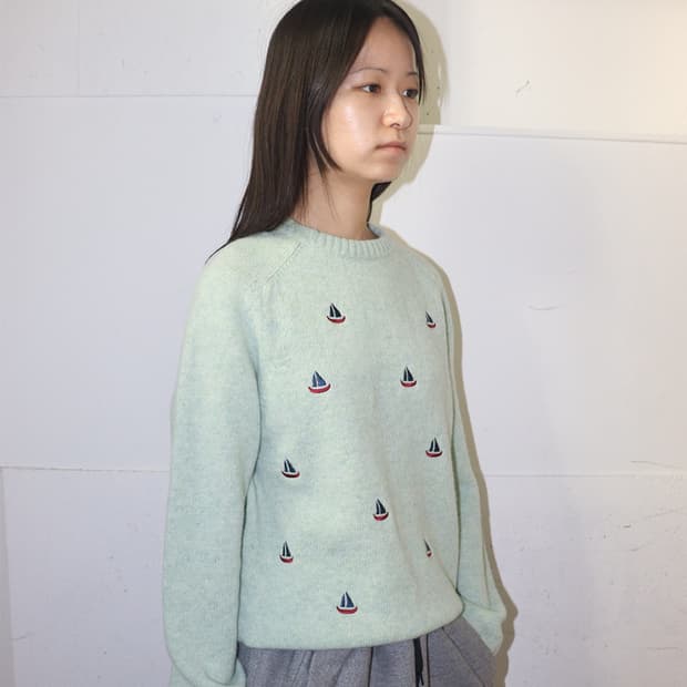 노아 24AW 세일러 패턴 니트 스웨터