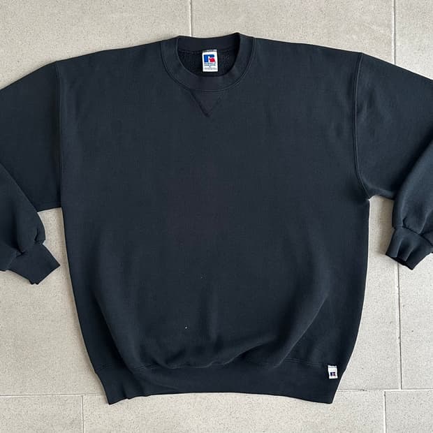 90s 빈티지 러셀 스웻셔츠 블랙 XL USA