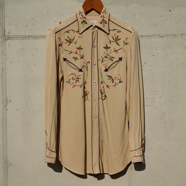 50s California Ranchwear 개버딘 웨스턴 셔츠