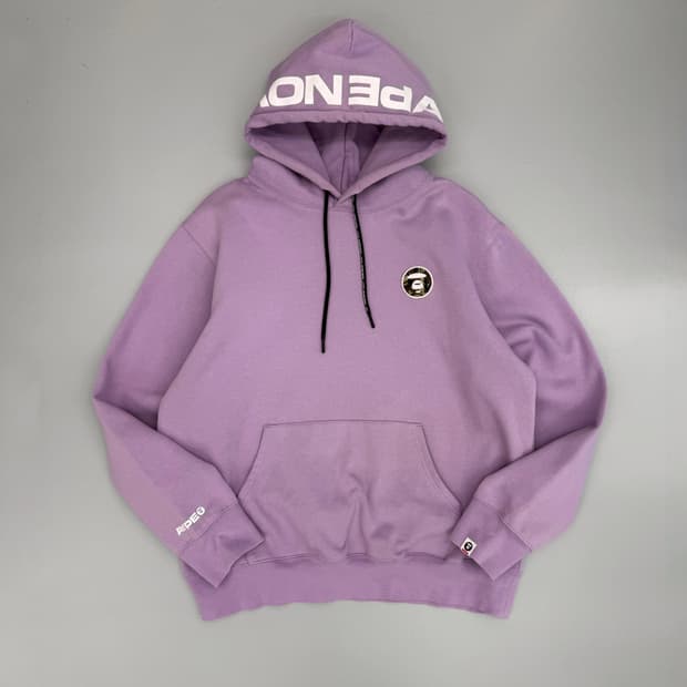 에이프 오버핏 로고 스웻 후드