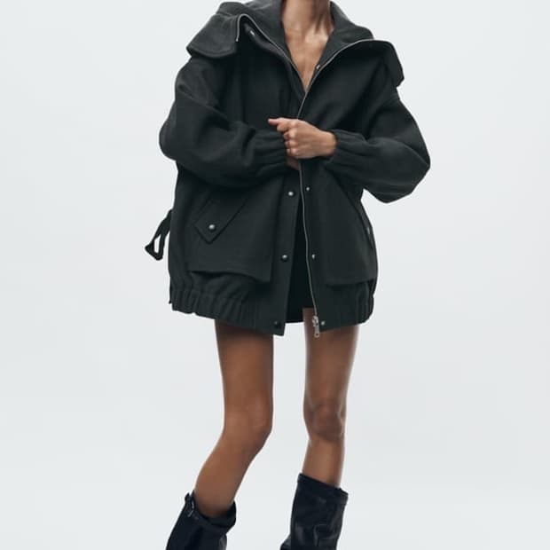 자라 ZW 컬렉션 리본 오버사이즈 코트