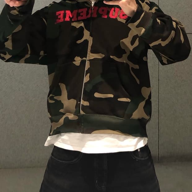 슈프림 카모 후드집업