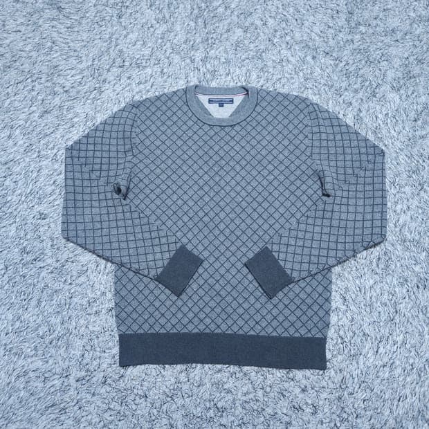 타미힐피거) M 남자 라운드 모직혼방니트 / 왕눈이샵