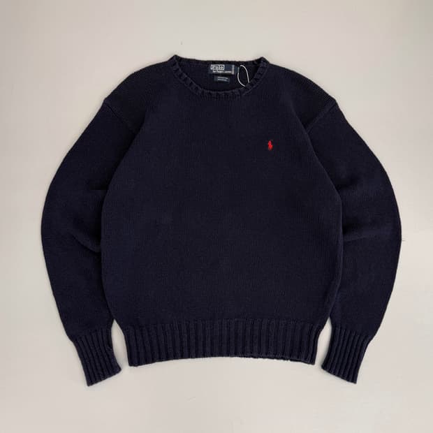 폴로 랄프로렌 루즈핏 90‘s 해비코튼 딥네이비 니트