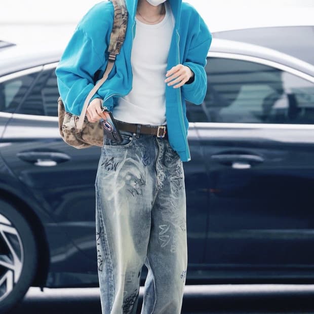 Skylrk 후드집업 블루 교환