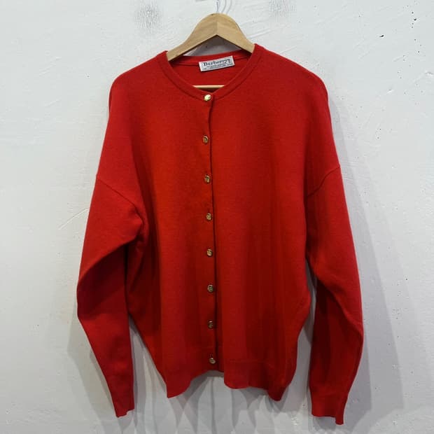 버버리 램스울 금장 가디건 Made in SCOTLAND