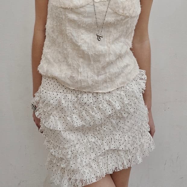 도트 프릴 스커트 M