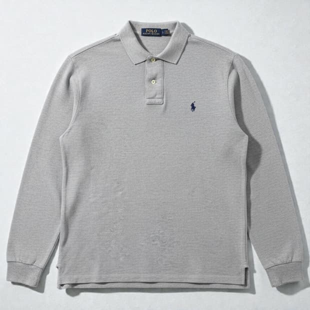 105)Polo 폴로 랄프로렌 긴팔 카라티 그레이 커스텀슬림