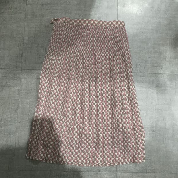 일본빈티지 하구미모리걸 할메카지 아오이유우 플라워 플리츠미디스커트