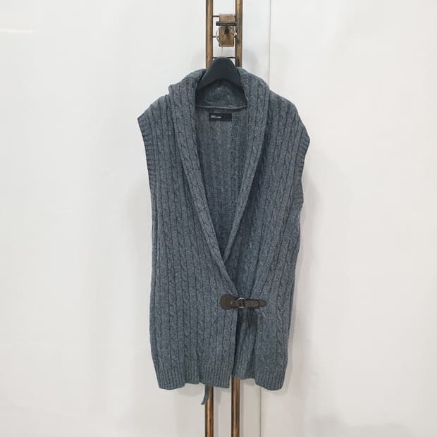 헤리티지 럭스위즈 롱 니트 조끼 그레이 F