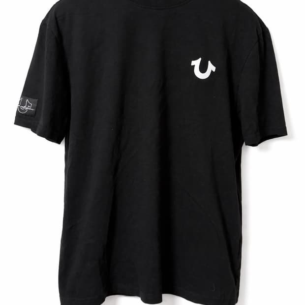 트루릴리전 블랙 빅호스슈 로고 반팔 티셔츠 XL