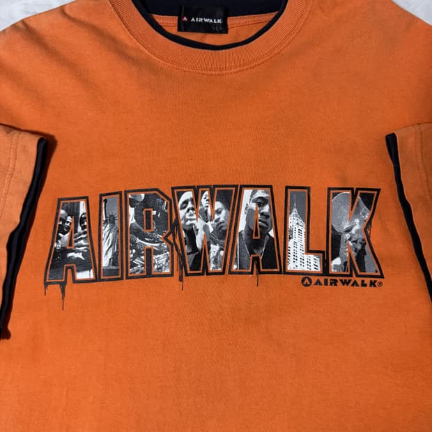 에어워크 그래픽 레이어드 티셔츠 스트릿 스케이트보드 y2k