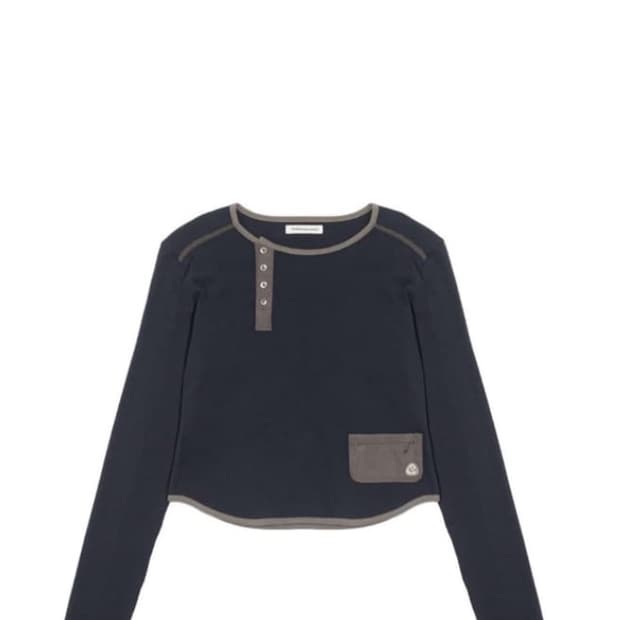 Suu 언발란스 롱슬리브 네이비