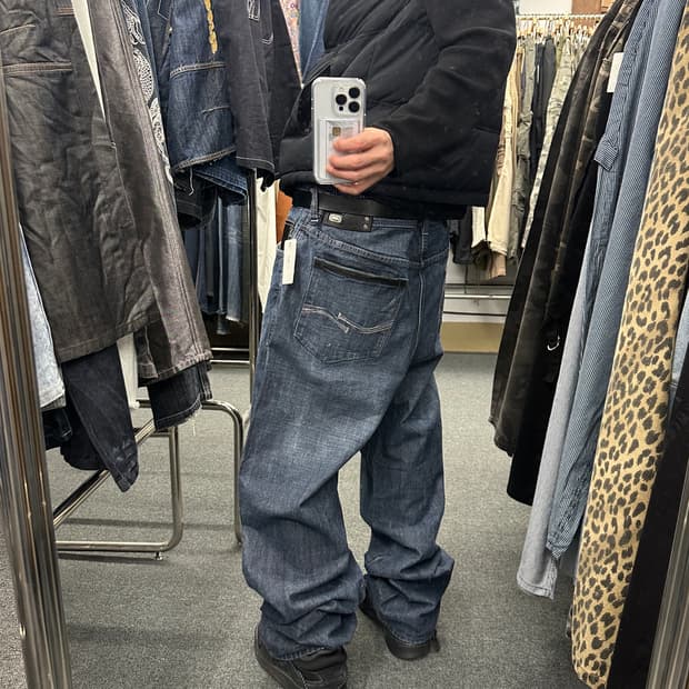 36) ECKO UNLTD 와이드 y2k 힙합 데님팬츠 배기핏