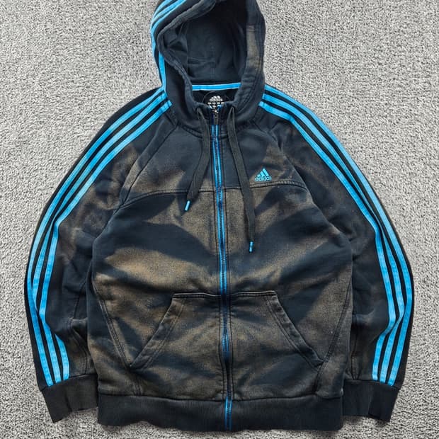 아디다스 다잉 워시드 커스텀 스웻 후드 집업 ( M ) / 10945