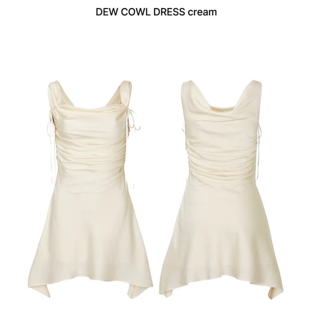 DEW COWL SATIN DRESS cream Msize