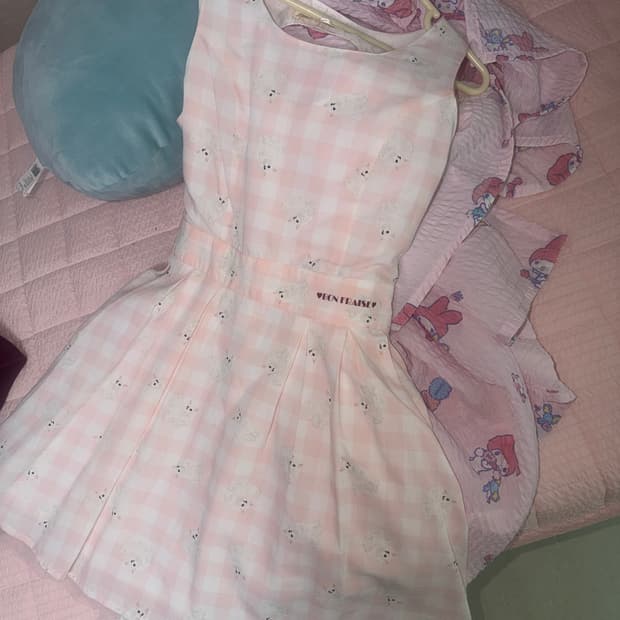 앙크루즈 핑크 고양이 원피스 러블리 로리타 양산형
