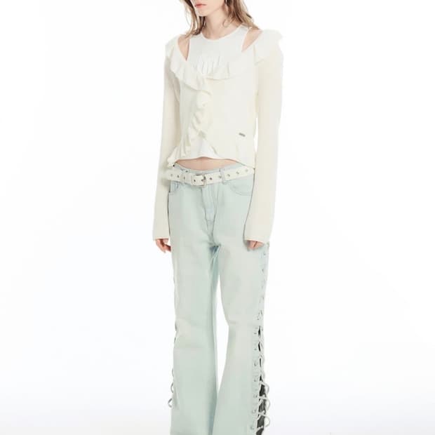 세릭 cerric 사이드 아일렛 진 데님 팬츠