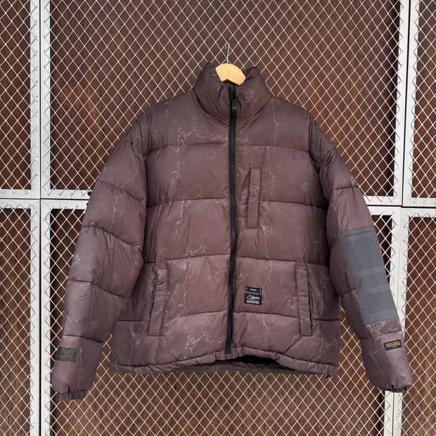 스티그마 STIGMA 브라운 스톤 패턴 오버핏 패딩 점퍼 M