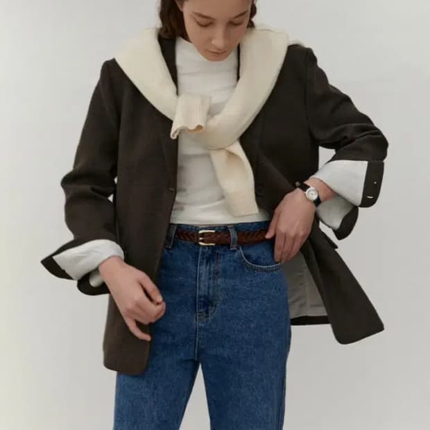 브렌다브렌든 메리노울 자켓 브라운