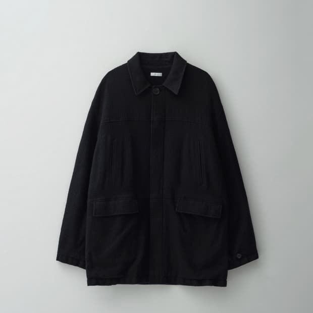 (3) 25FW 스틸네스 브러시드 울 카코트 블랙