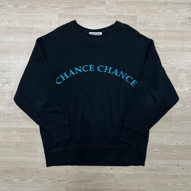 챈스챈스 남여공용 아치 로고 기모 맨투맨 크루넥 티셔츠 [블랙] M/95