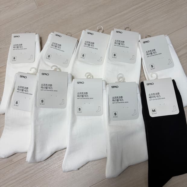스파오 소프트 코튼 파스텔 삭스 S/M 양말