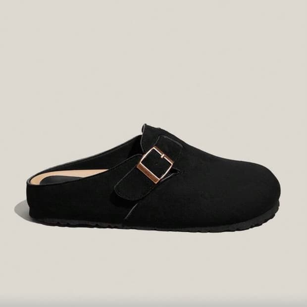 새상품 블랙 스웨이드 버클 슬립온  235