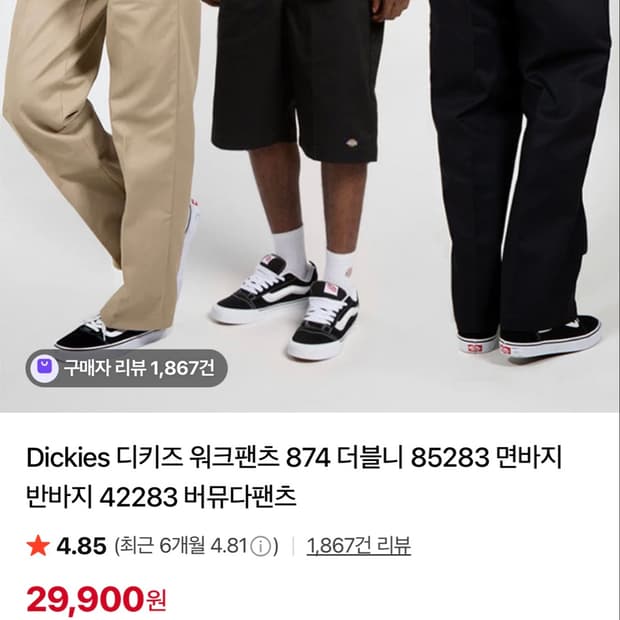 디키즈 더블니 85233 32