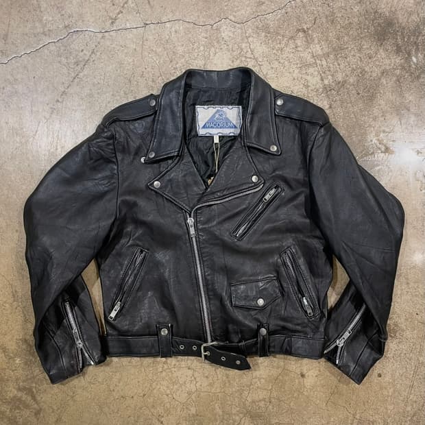 Macorium 소가죽 더블 라이더 재킷 (B5208)