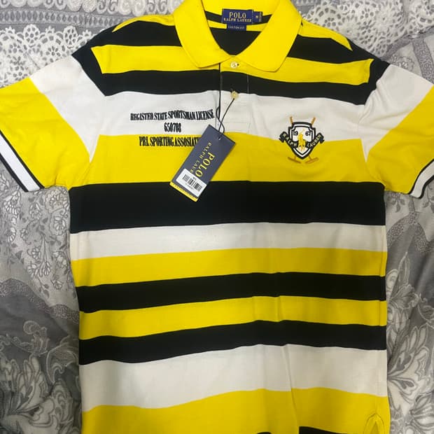 폴로 랄프로렌 스트라이프 카라티(새상품)M