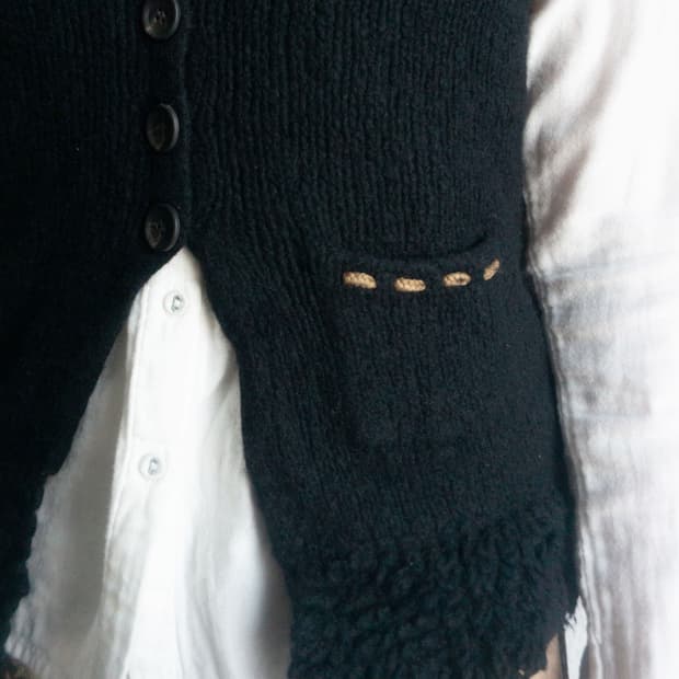 모리 스티치 니트 베스트