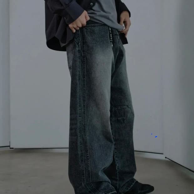 다이브인 와이드 커브 데님팬츠