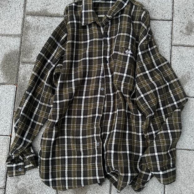*rare* 1990s fubu 올드스쿨 오버핏 체크셔츠