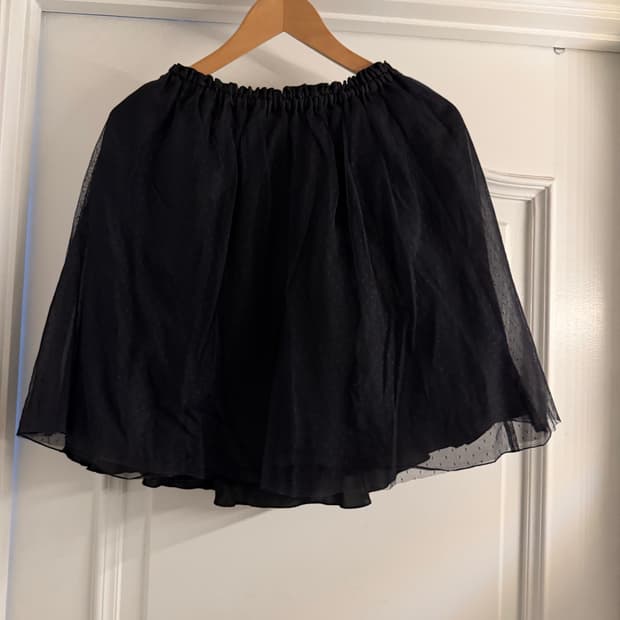 beams 도트 튤 미디 스커트