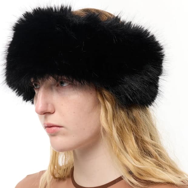 바퀘라 25fw 퍼 헤어밴드/블랙