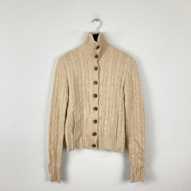 랄프로렌 폴로 꽈배기 울 니트 터틀넥 집업 S <511>