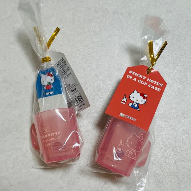 헬로키티 스티커 메모 + 글리커 컵 세트