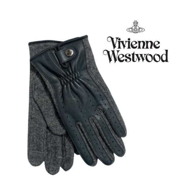 비비안 웨스트우드 아웃핑거 콤비 장갑 그레이 (새상품)