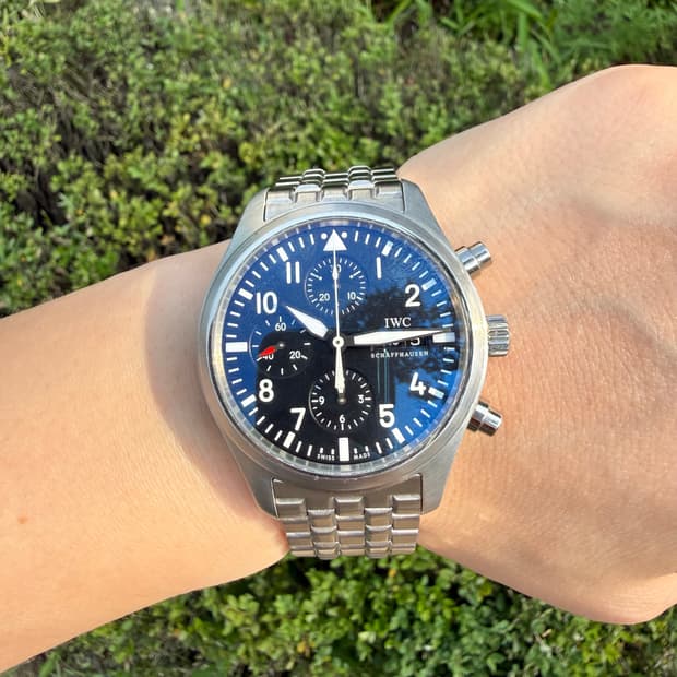 IWC 파일럿 워치 크로노그래프 스틸 브레이슬릿 메탈