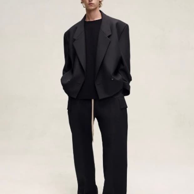 피어오브갓 8th 울 개버딘 크롭 블레이저 자켓 fear of god