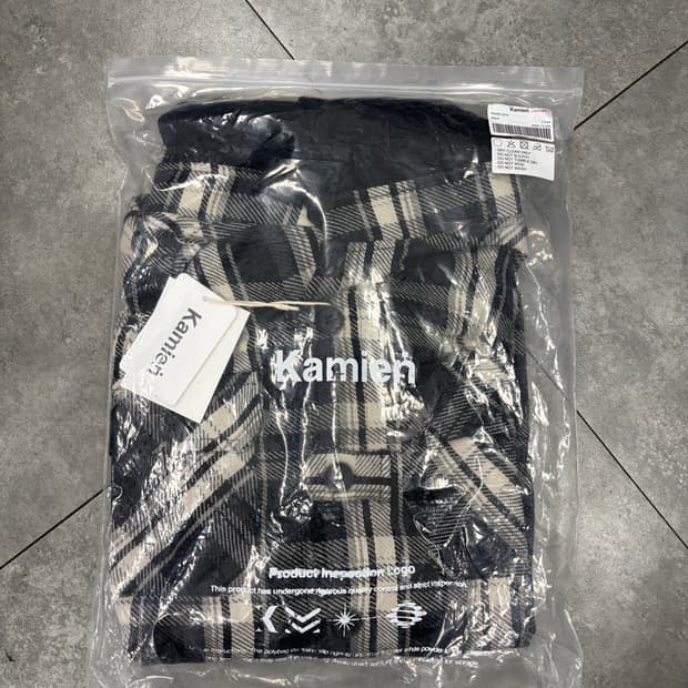 2 카미엔 체크 후디 후드 셔츠 리퍼브 미개봉 새제품 판매